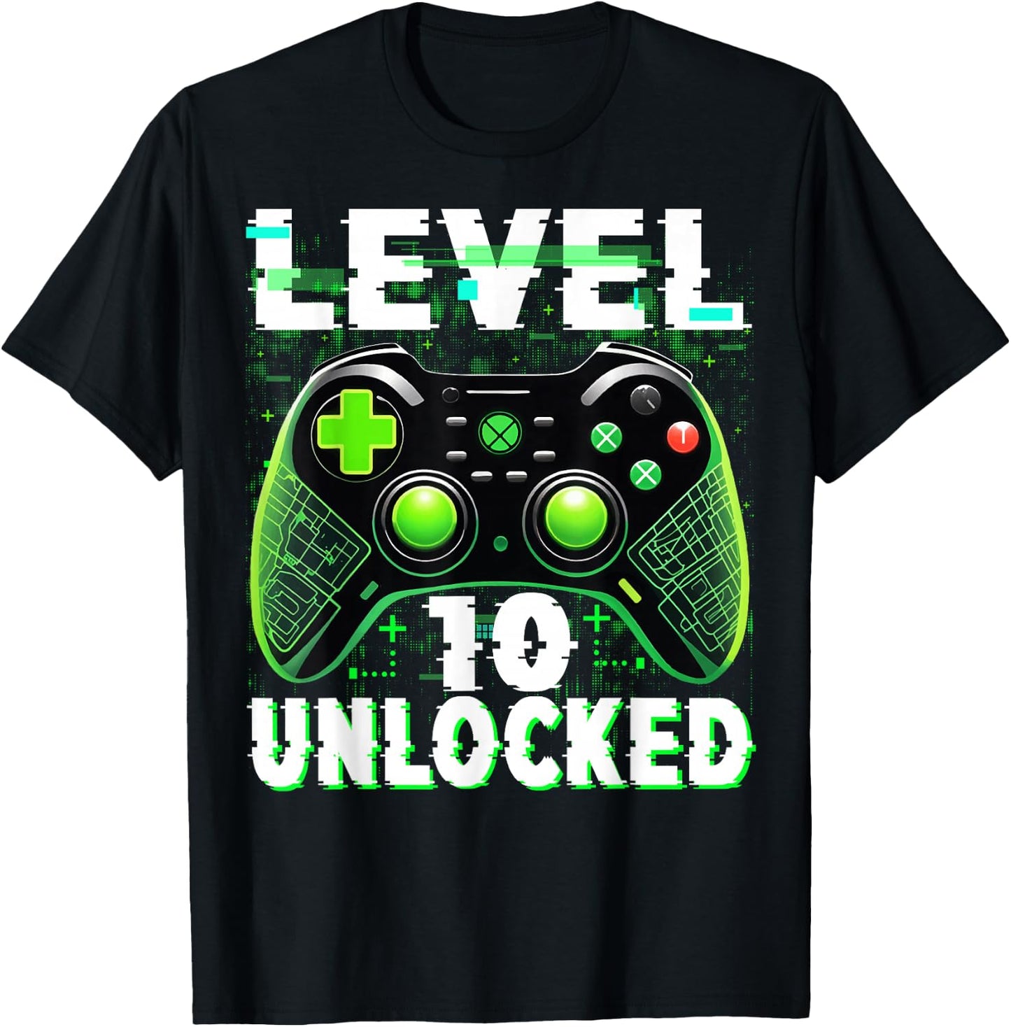 Level 10 Unlocked Shirt Funny Video Gamer Geek 10th Birthday T-Shirt - T-Shirt | Black