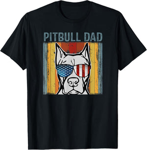 Pittie Dad for Retro Pitbull Dog Lovers Fathers Day Gift Women T-Shirt - T-Shirt | Black