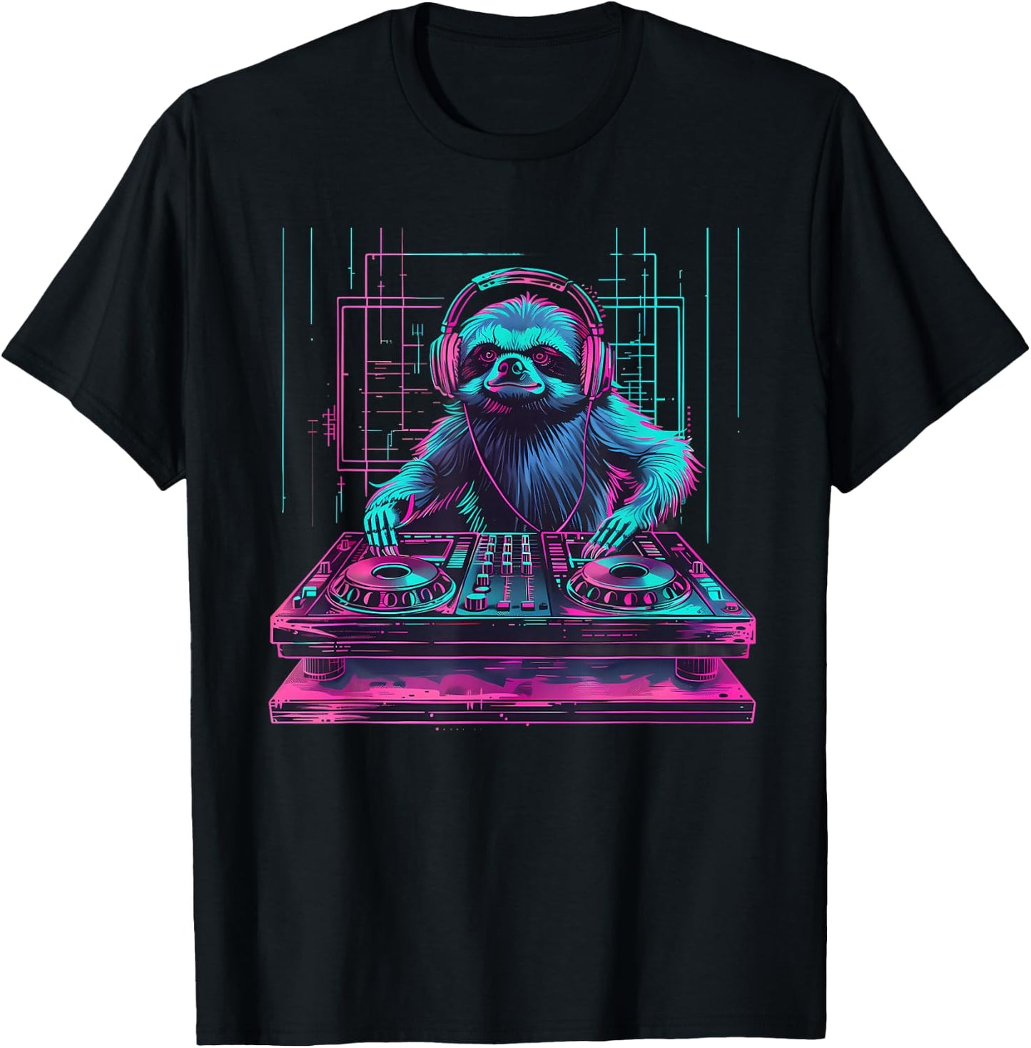 Sloth DJ House Techno EDM Music Producer Turntable DJ Sloth T-Shirt - T-Shirt | Black