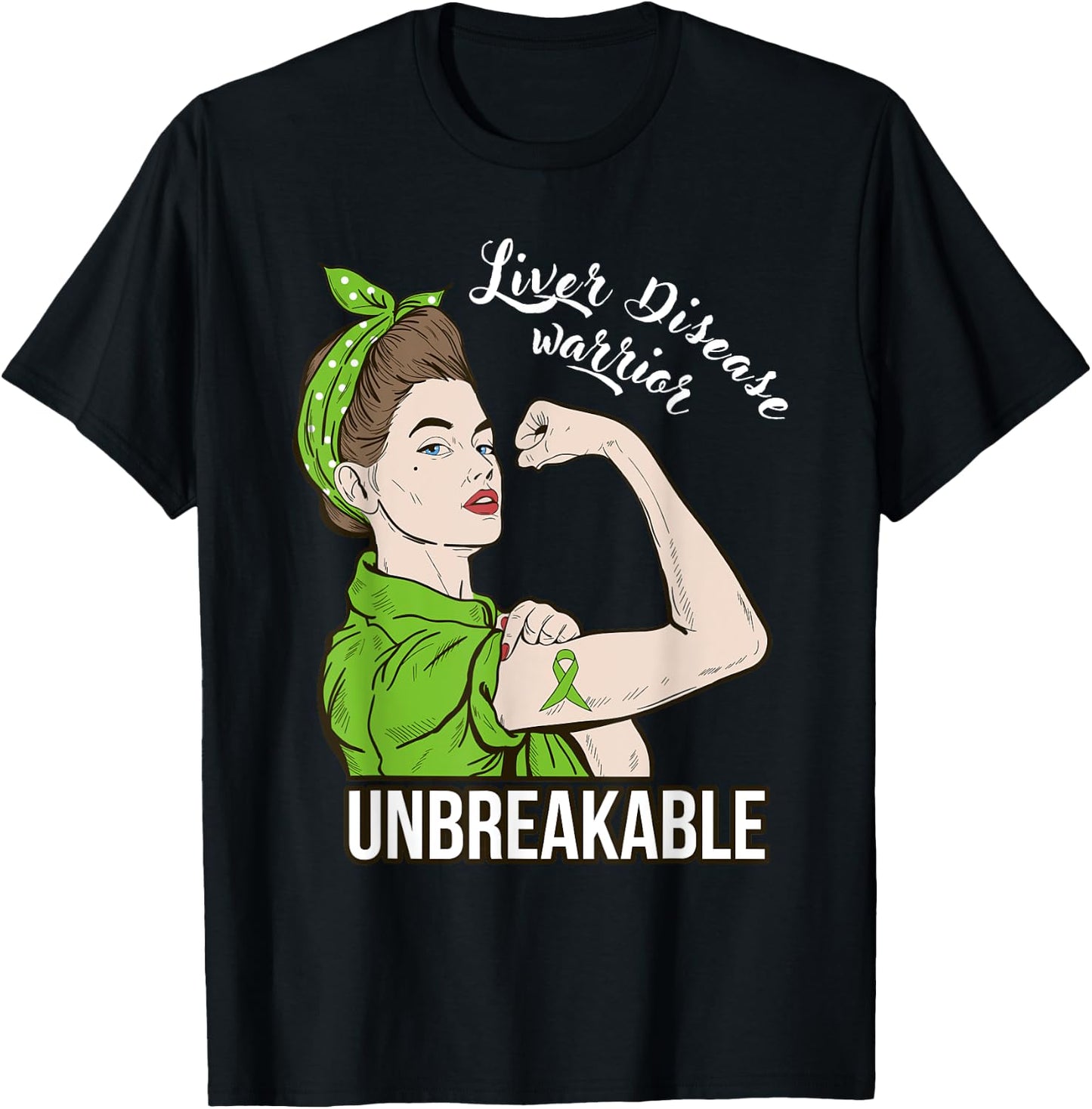 Liver Disease Awareness Warrior Unbreakable Support T-Shirt - T-Shirt | Black