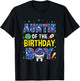 Auntie of The Birthday Boy Space Astronaut Family Birthday T-Shirt - T-Shirt | Black