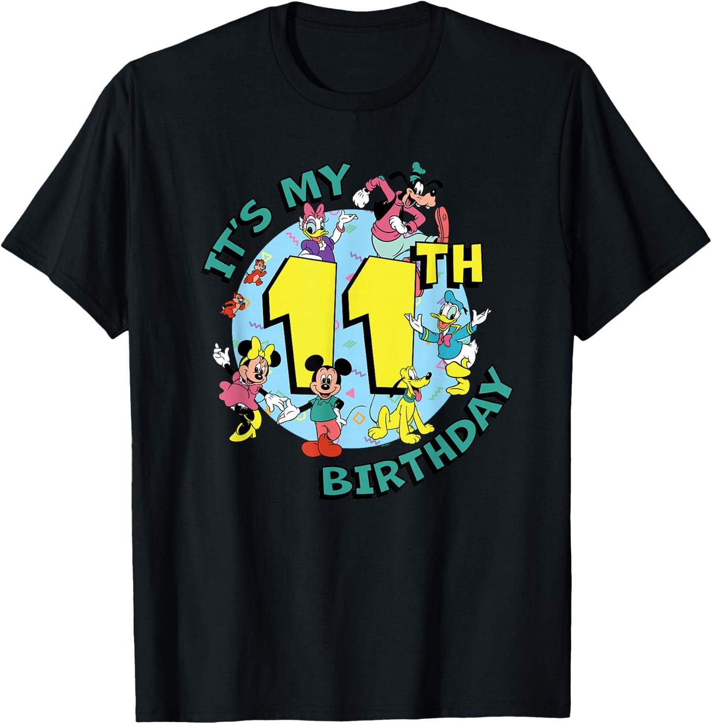 Disney Mickey and Friends It's My Eleventh 11th Birthday T-Shirt - T-Shirt | Black