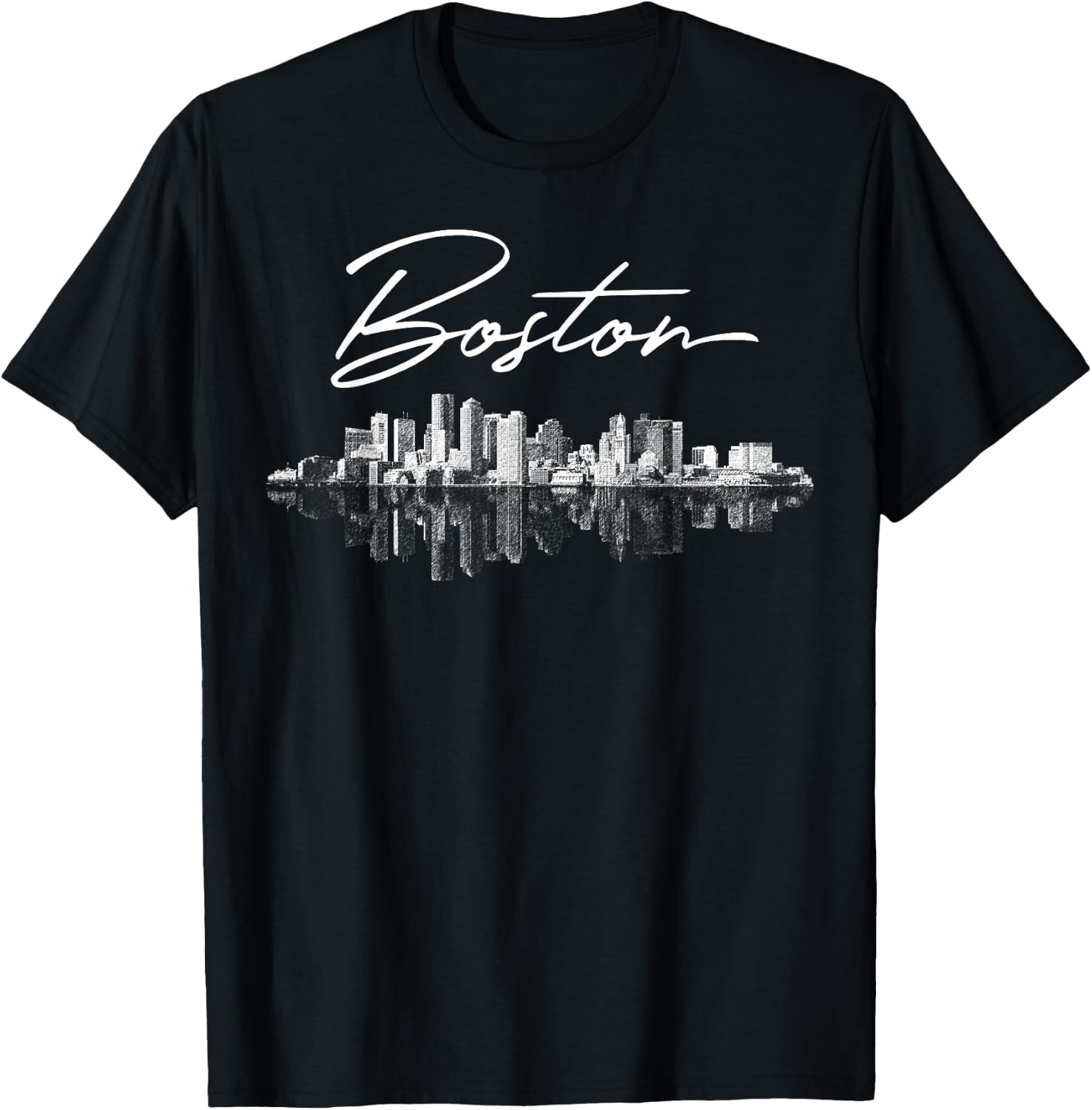 Boston Skyline Men Girls & Boys T-Shirt - T-Shirt | Black