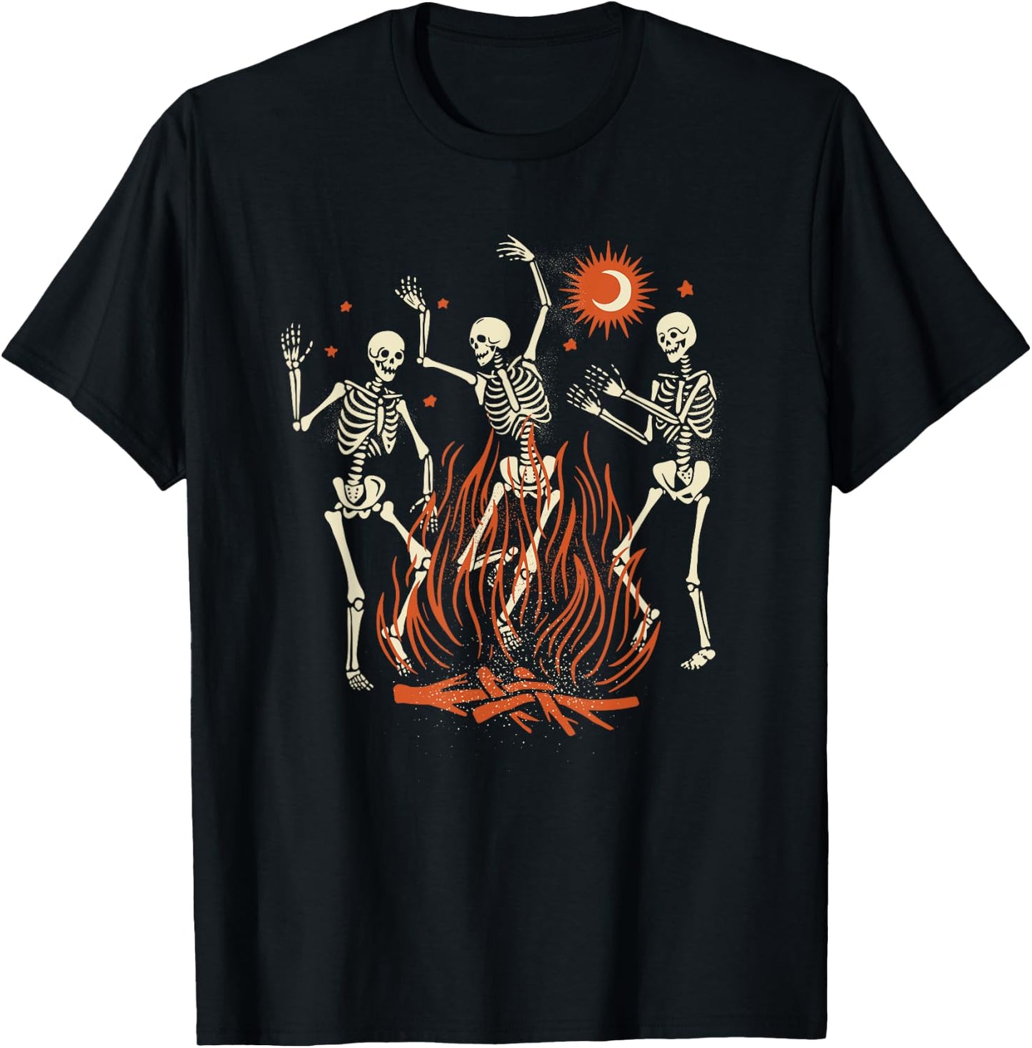 Mystical Halloween Dancing Skeletons T-Shirt - T-Shirt | Black