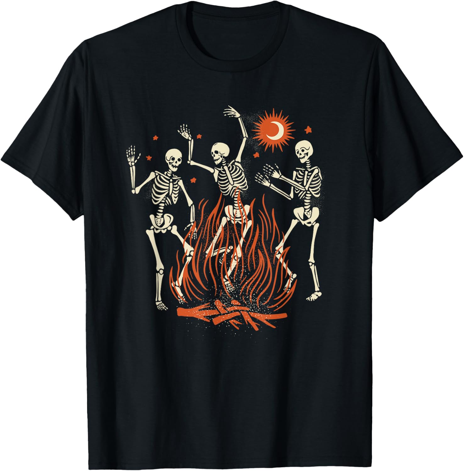 Mystical Halloween Dancing Skeletons T-Shirt - T-Shirt | Black