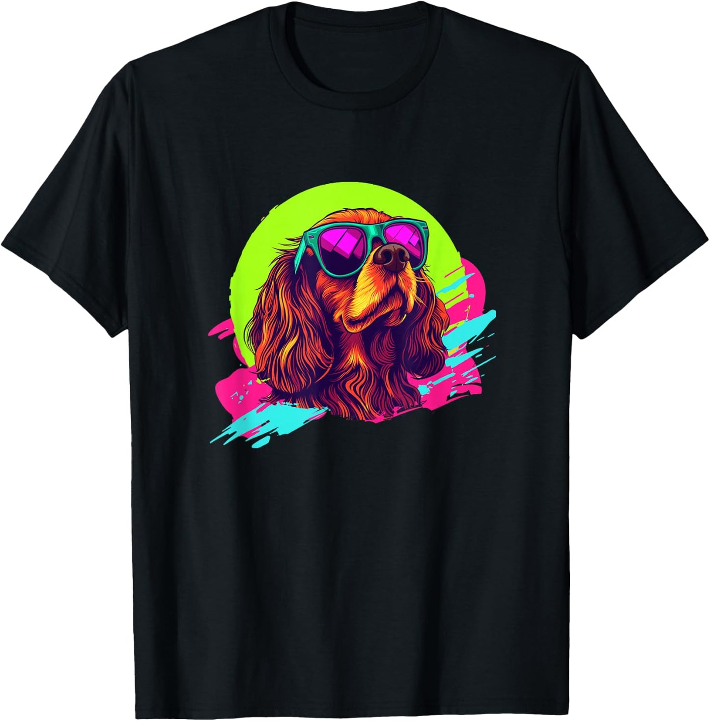 Retro Vintage 80s Ruby Cavalier Charles Spaniel T-Shirt - T-Shirt | Black