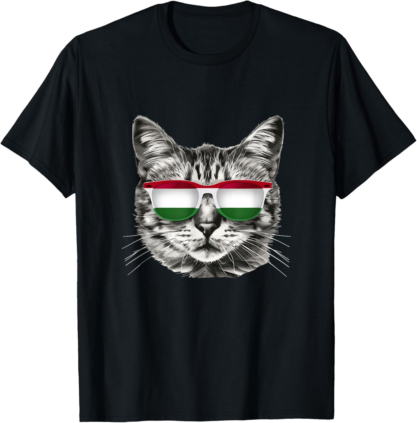 Hungarian Flag Cat Owner Souvenirs Products Kitten Hungary T-Shirt - T-Shirt | Black