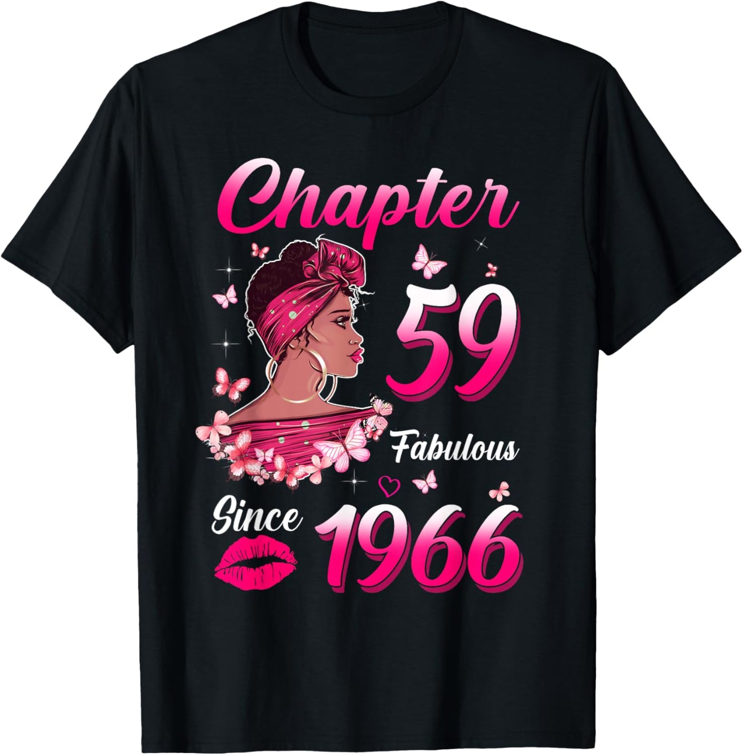 Chapter 59 Fabulous Since 1966 59th Black Women Birthday T-Shirt - T-Shirt | Black