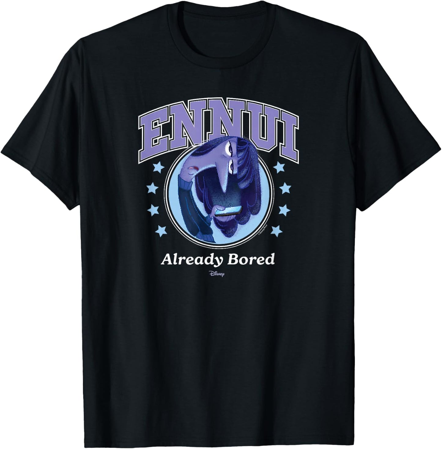 Inside Out 2 - Ennui Already Bored Emotion Character T-Shirt - T-Shirt | Black