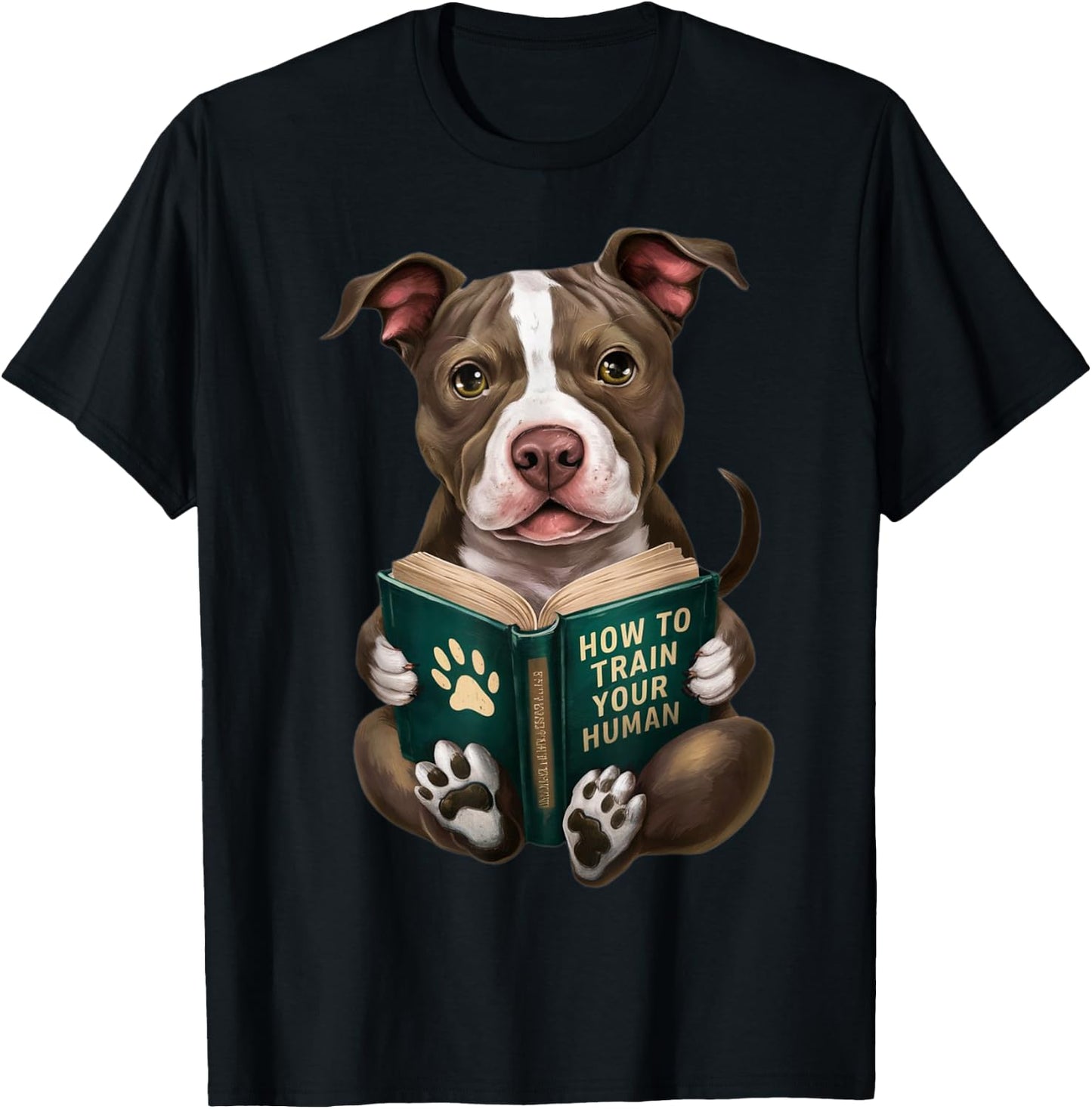 American Pitbull Dog, Puppy, How to Train Your Human, Funny T-Shirt - T-Shirt | Black