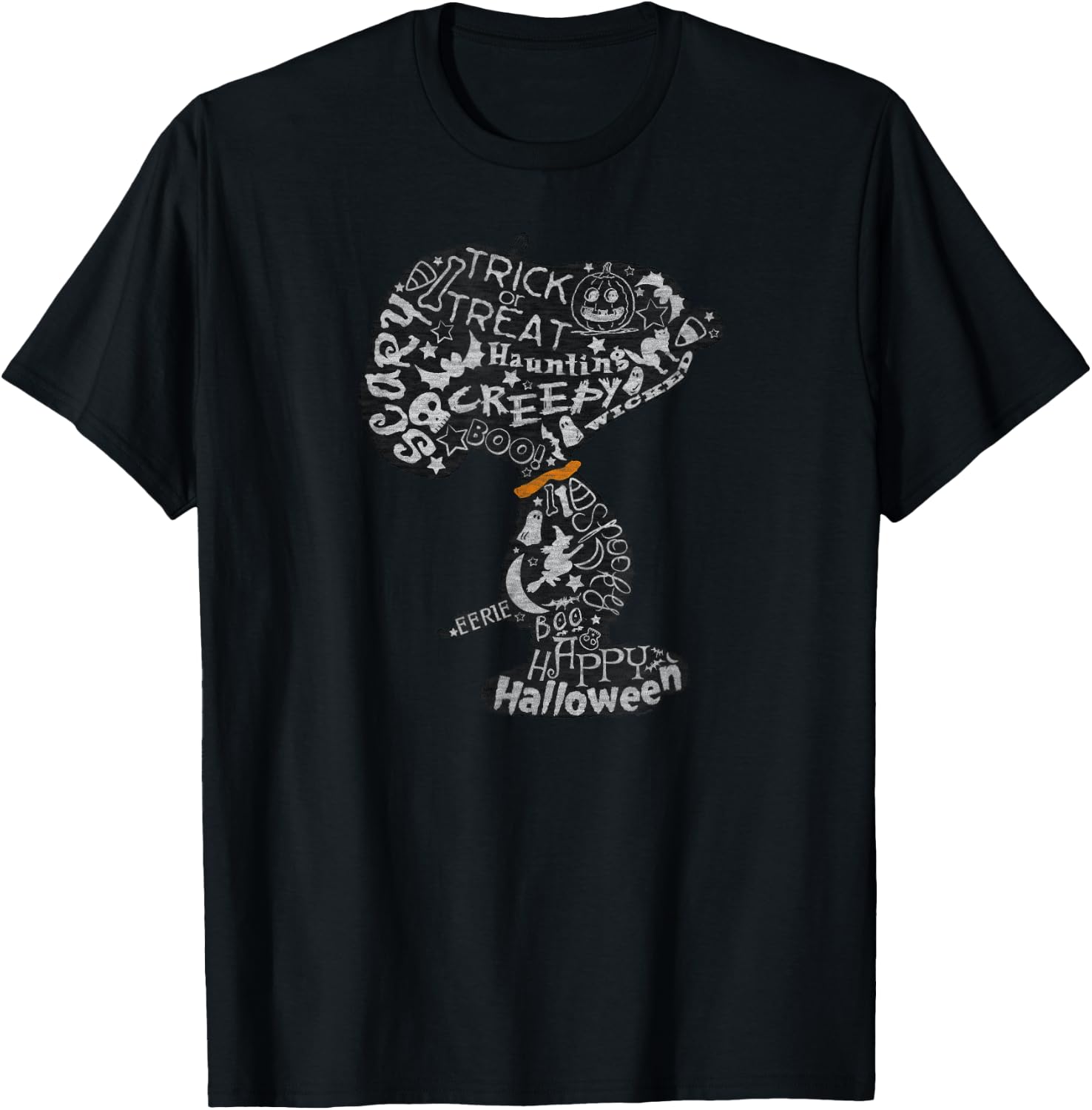 Peanuts Halloween Snoopy Silhouette T-Shirt - T-Shirt | Black