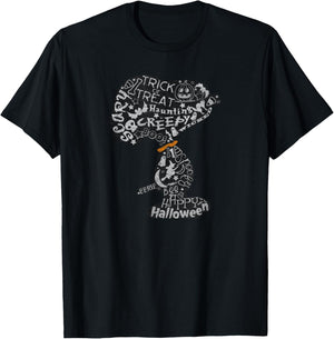 Peanuts Halloween Snoopy Silhouette T-Shirt - T-Shirt | Black
