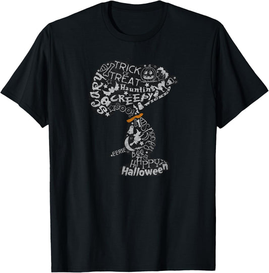 Peanuts Halloween Snoopy Silhouette T-Shirt - T-Shirt | Black