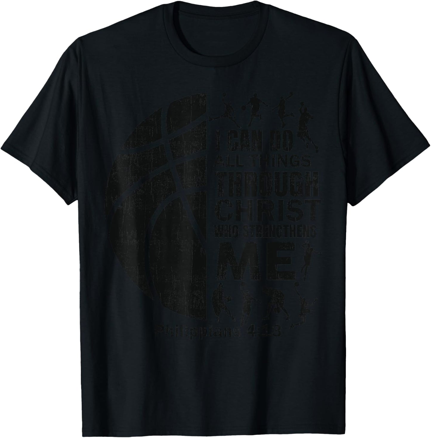 Basketball-Shirt Bible Verse Men Boys Kid Christian Christ T-Shirt - T-Shirt | Black
