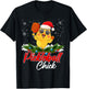 Pickleball Chick Funny Santa Hat Sunglass Snowflakes Xmas T-Shirt - T-Shirt | Black