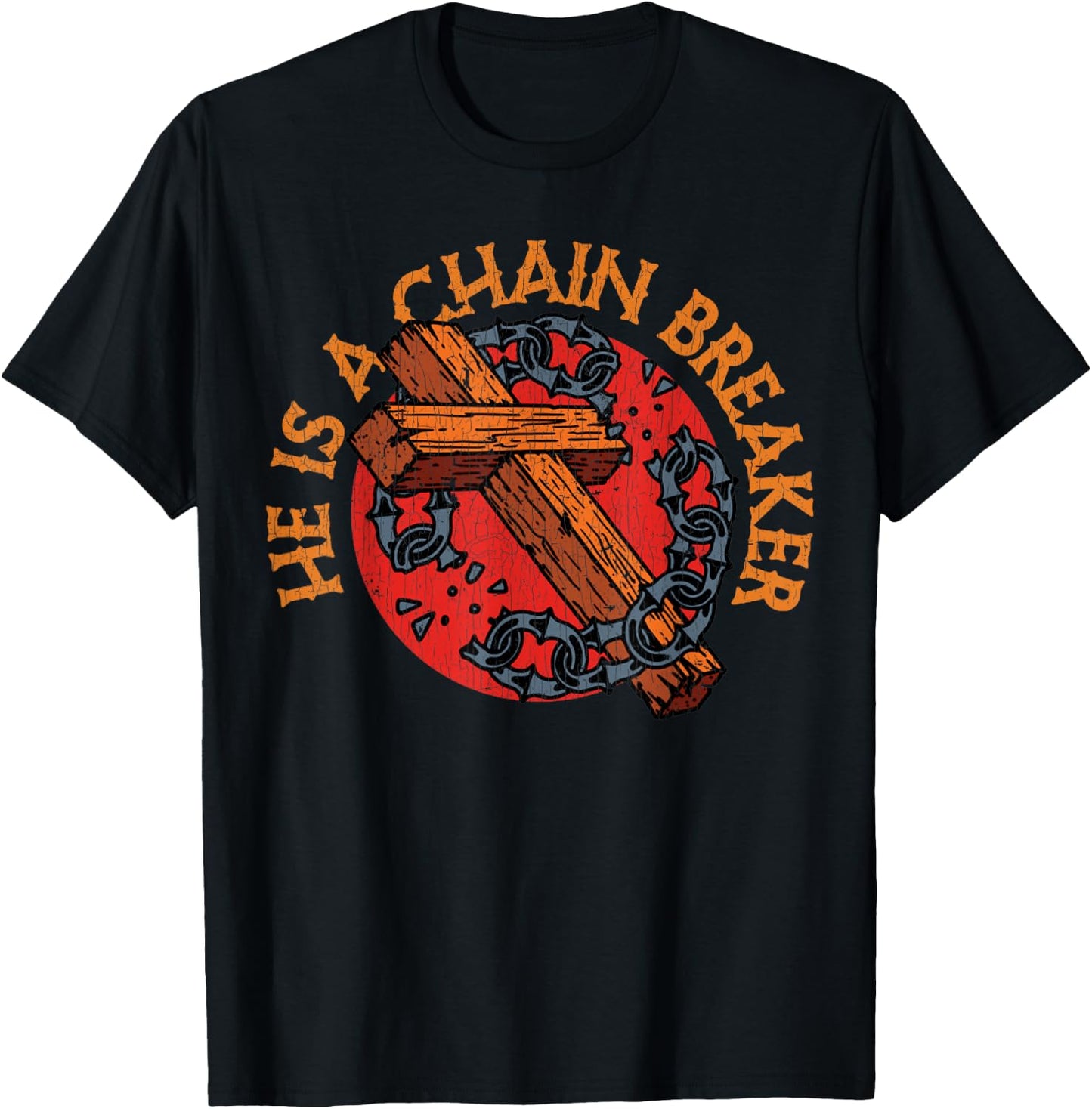 Vintage Christian Apparel Clothing Gifts Chain Breaker T-Shirt - T-Shirt | Black