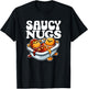 Saucy Nugs Cartoon Food Funny BBQ Sauce Chicken Nuggets T-Shirt - T-Shirt | Black