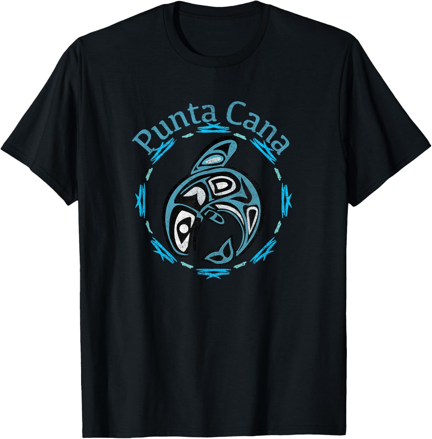 Punta Cana Vintage Tribal Fish Gift T-Shirt - T-Shirt | Black