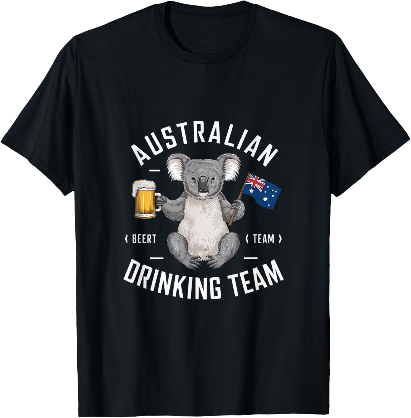 Australian Drinking Team Beer Lover Drinker Australia Koala T-Shirt - T-Shirt | Black