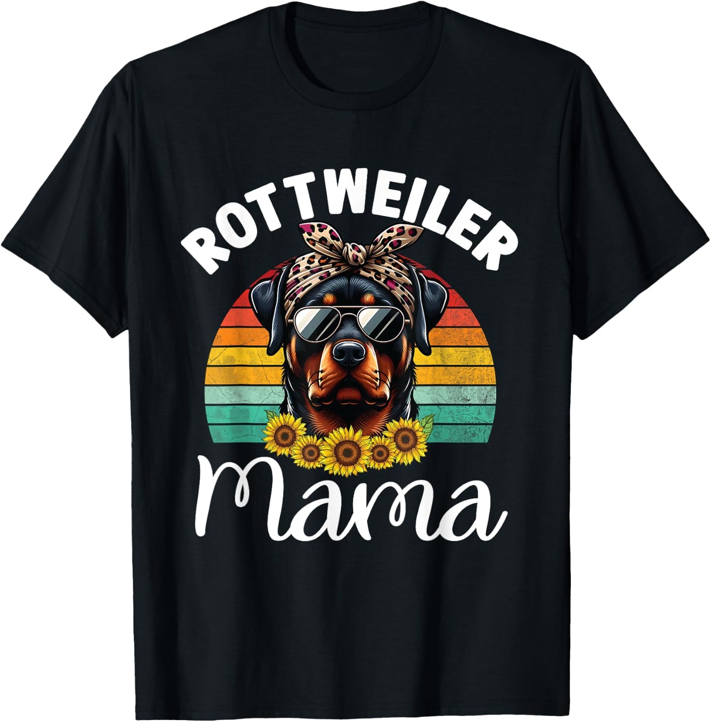 Rottweiler Mom Dog Lovers Rottie Mama Puppy Mother's Day Men Women Girls Kids T-Shirt - T-Shirt | Black