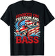 Fisherman American Flag Hooked On Freedom And Bass T-Shirt - T-Shirt | Black