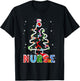 Nurse Christmas Tree Stethoscope RN LPN Scrub Nursing X-mas T-Shirt - T-Shirt | Black