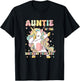 Auntie Of The Birthday Princess Unicorn Birthday Girl T-Shirt - T-Shirt | Black