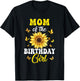 Mom Of The Birthday Girl Sunflower Party Family Matching T-Shirt - T-Shirt | Black
