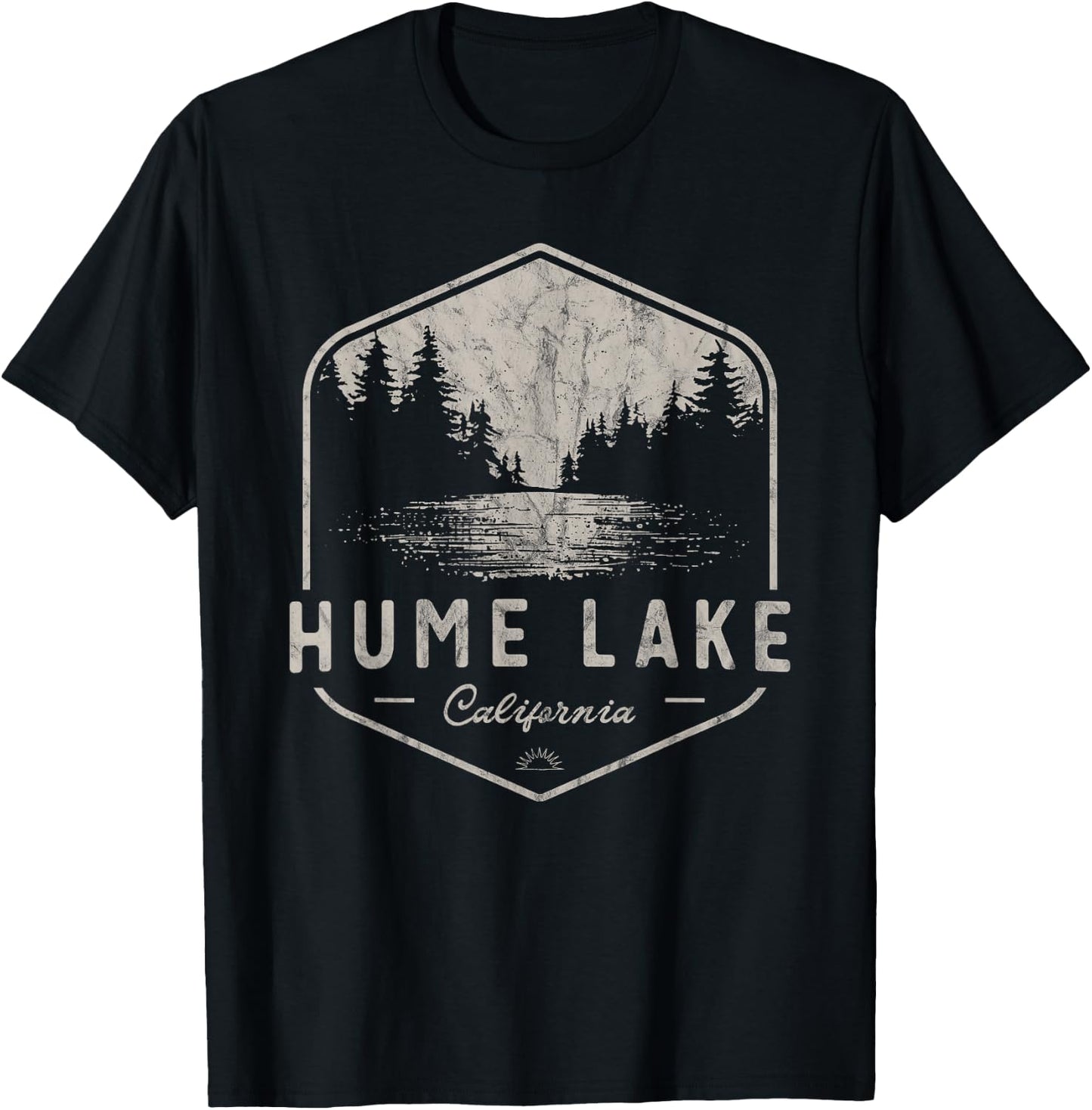 Hume Lake California Outdoors Vintage T-Shirt - T-Shirt | Black
