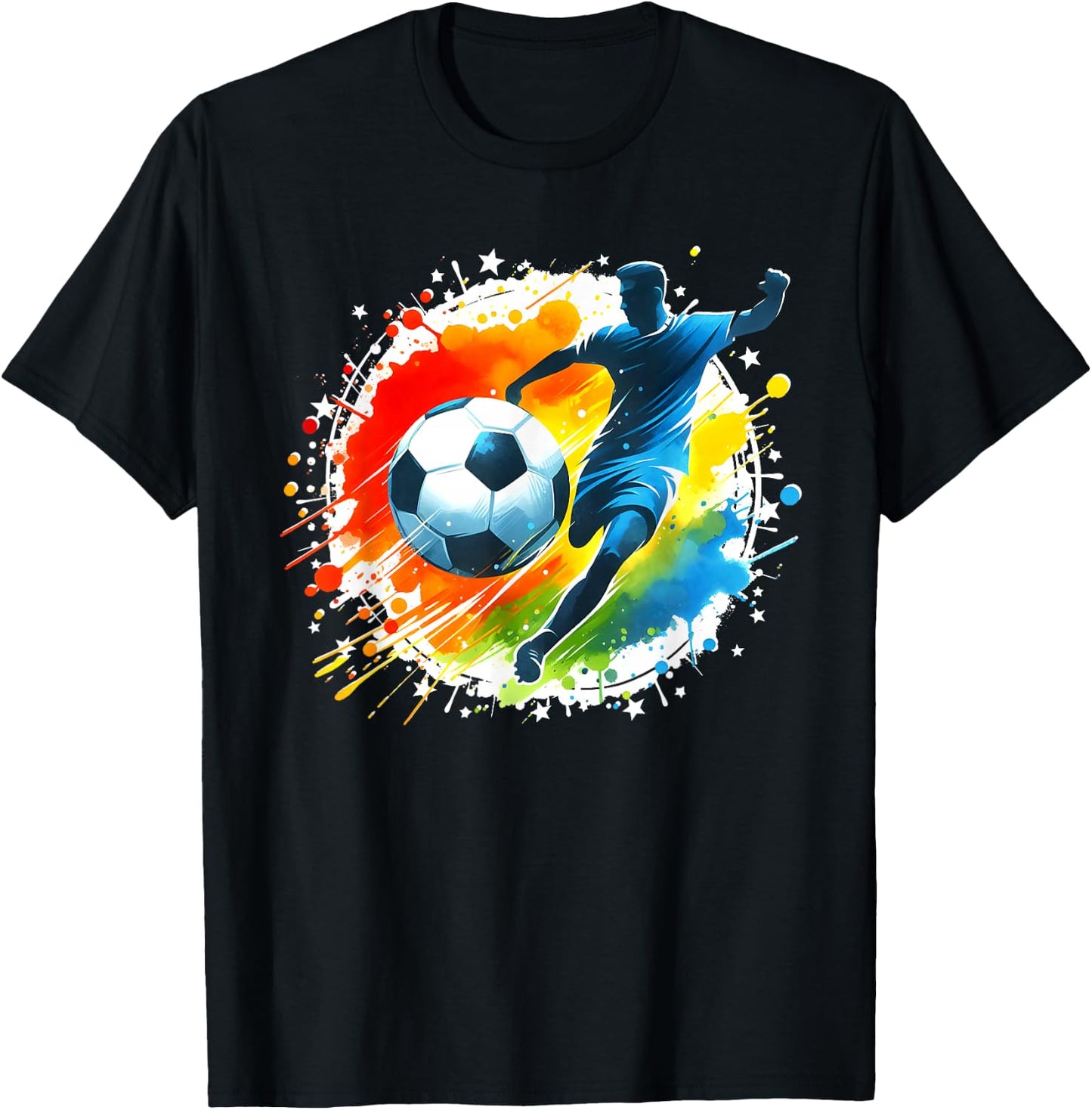 Football Player Sport Vintage Men Boys Football T-Shirt - T-Shirt | Black