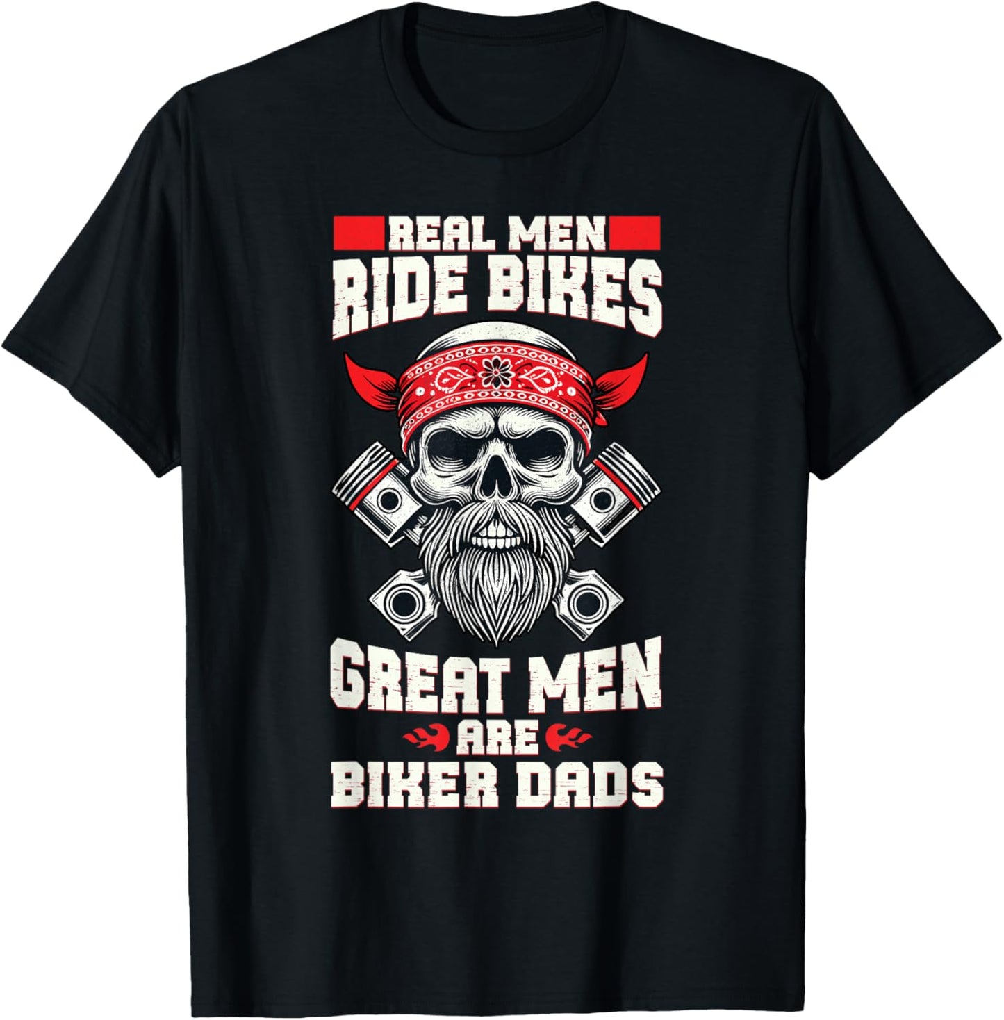 Great Men Are Biker Dads Motorcycle Lover Father's Day T-Shirt - T-Shirt | Black
