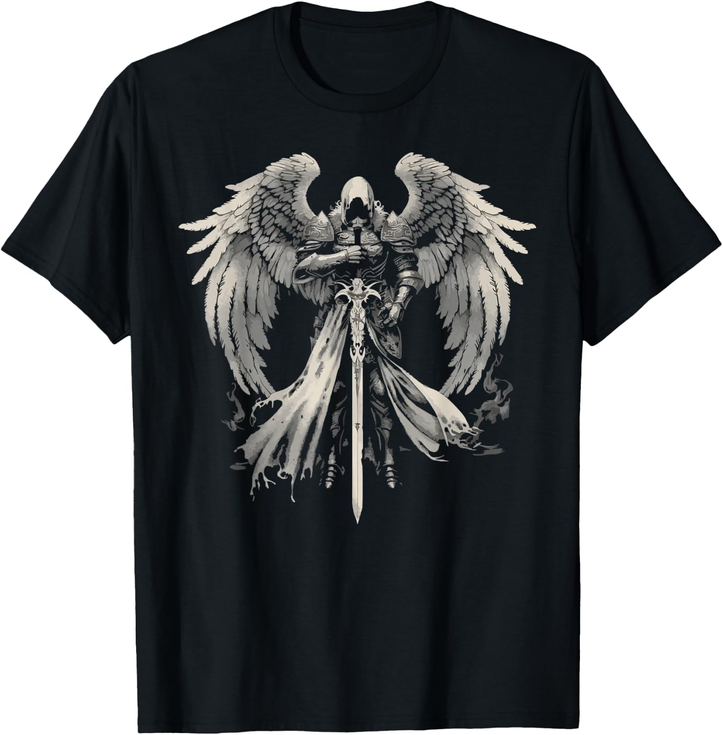 Archangel Gabriel Catholic Christianity Guardian Angel T-Shirt - T-Shirt | Black