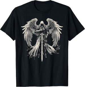 Archangel Gabriel Catholic Christianity Guardian Angel T-Shirt - T-Shirt | Black