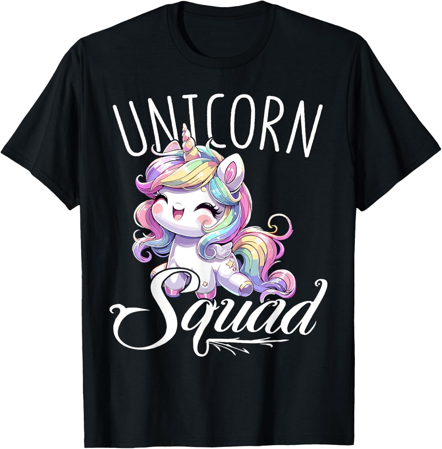 Unicorn Squad Birthday Party Cute Unicorn T-Shirt - T-Shirt | Black