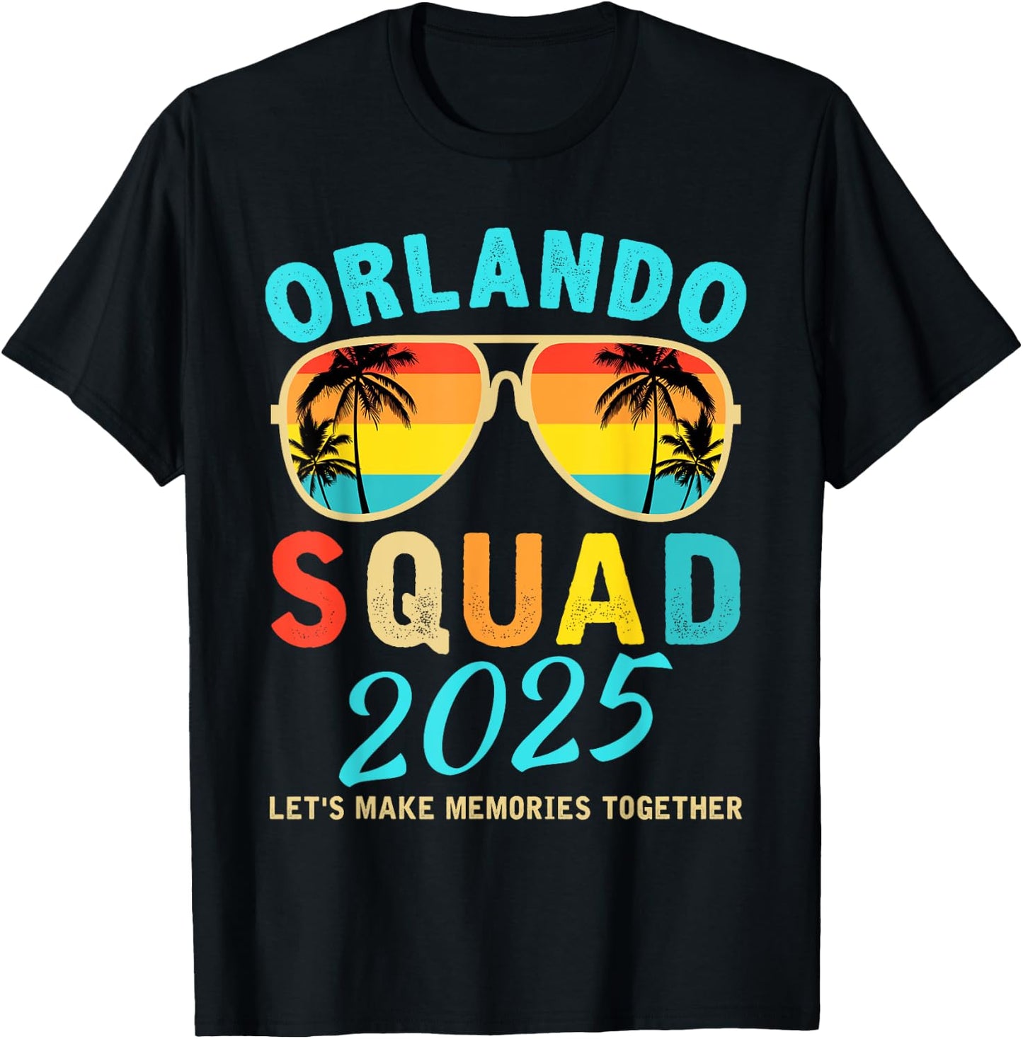 Family Vacation 2025 Orlando Friends Group Vacation Matching T-Shirt - T-Shirt | Black