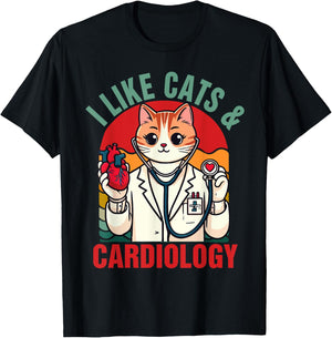 CVICU Cardiac Cardiologist Cat Mom I Like Cats & Cardiology Women T-Shirt - T-Shirt | Black