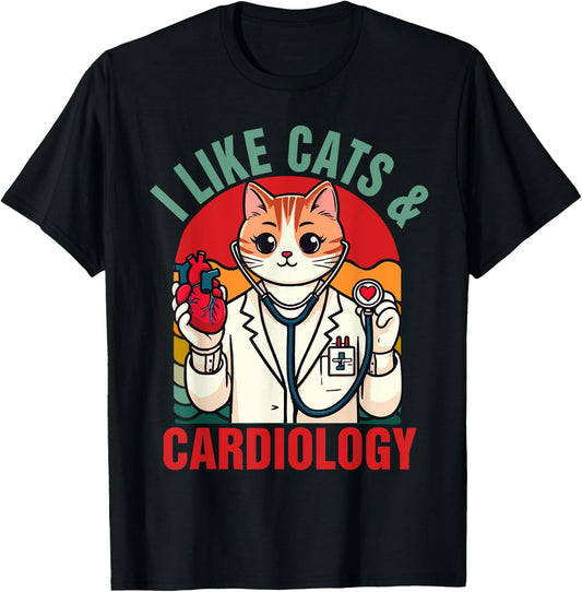 CVICU Cardiac Cardiologist Cat Mom I Like Cats & Cardiology Women T-Shirt - T-Shirt | Black