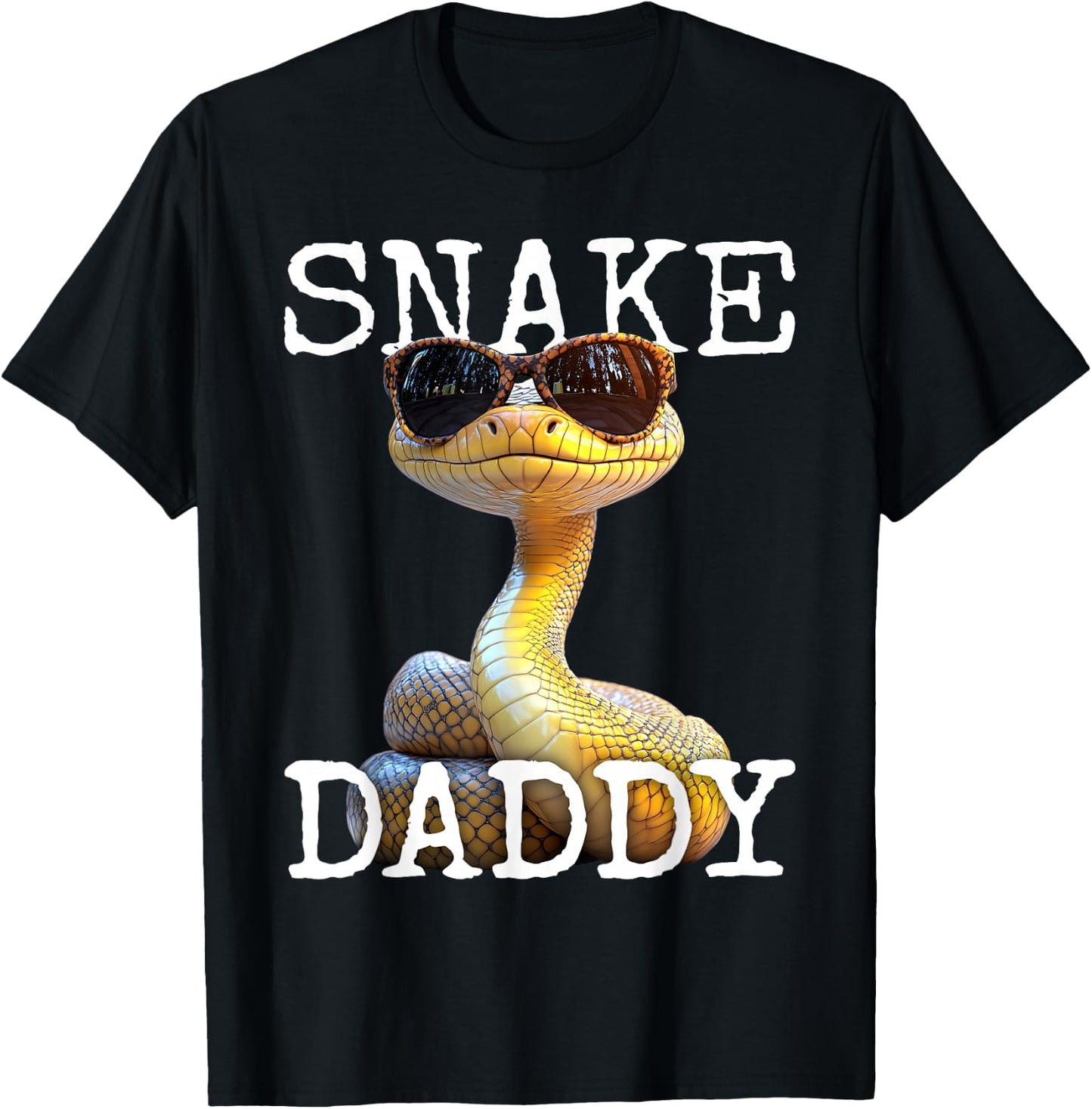 Snake Daddy Dad Snake Father Fathers Day Papa Cute Snakes T-Shirt - T-Shirt | Black