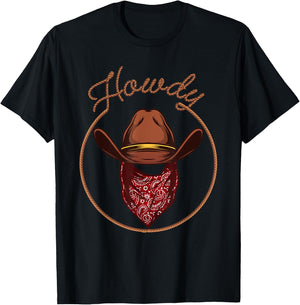 Funny Cowboy Design Boys Rodeo Bull Rider Cowboy T-Shirt - T-Shirt | Black