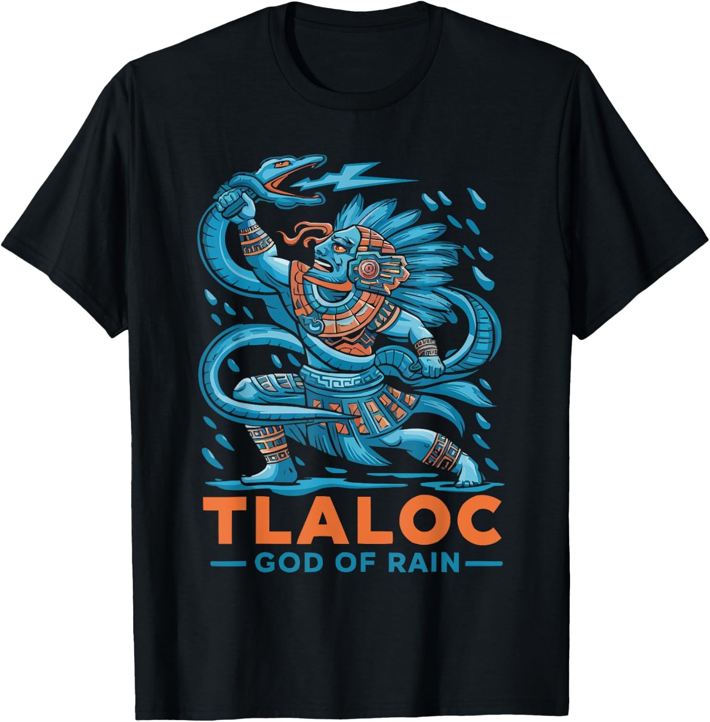 Aztec God Aztec Culture Mayan Indigenous Tlaloc Statue T-Shirt - T-Shirt | Black