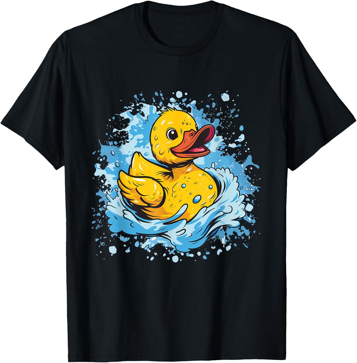 Rubber Duck Watercolor Swim Rubber Duckie Rubber Duckling T-Shirt - T-Shirt | Black