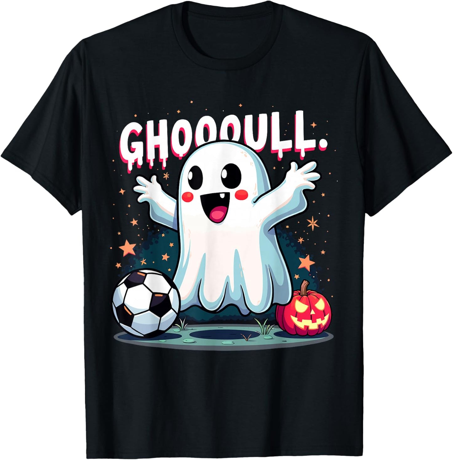 Ghoooal Soccer Ghost Halloween Funny Soccer Halloween T-Shirt - T-Shirt | Black