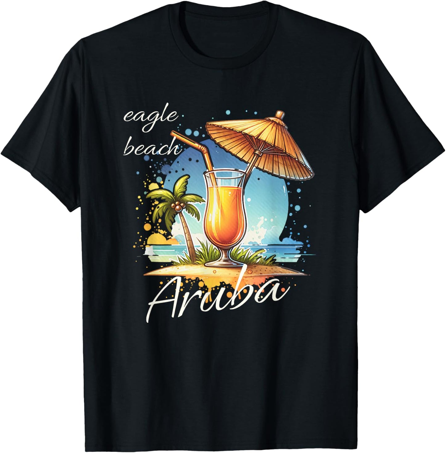 Eagle Beach Aruba Great Travel Vacation Gift Design Women Kids T-Shirt - T-Shirt | Black