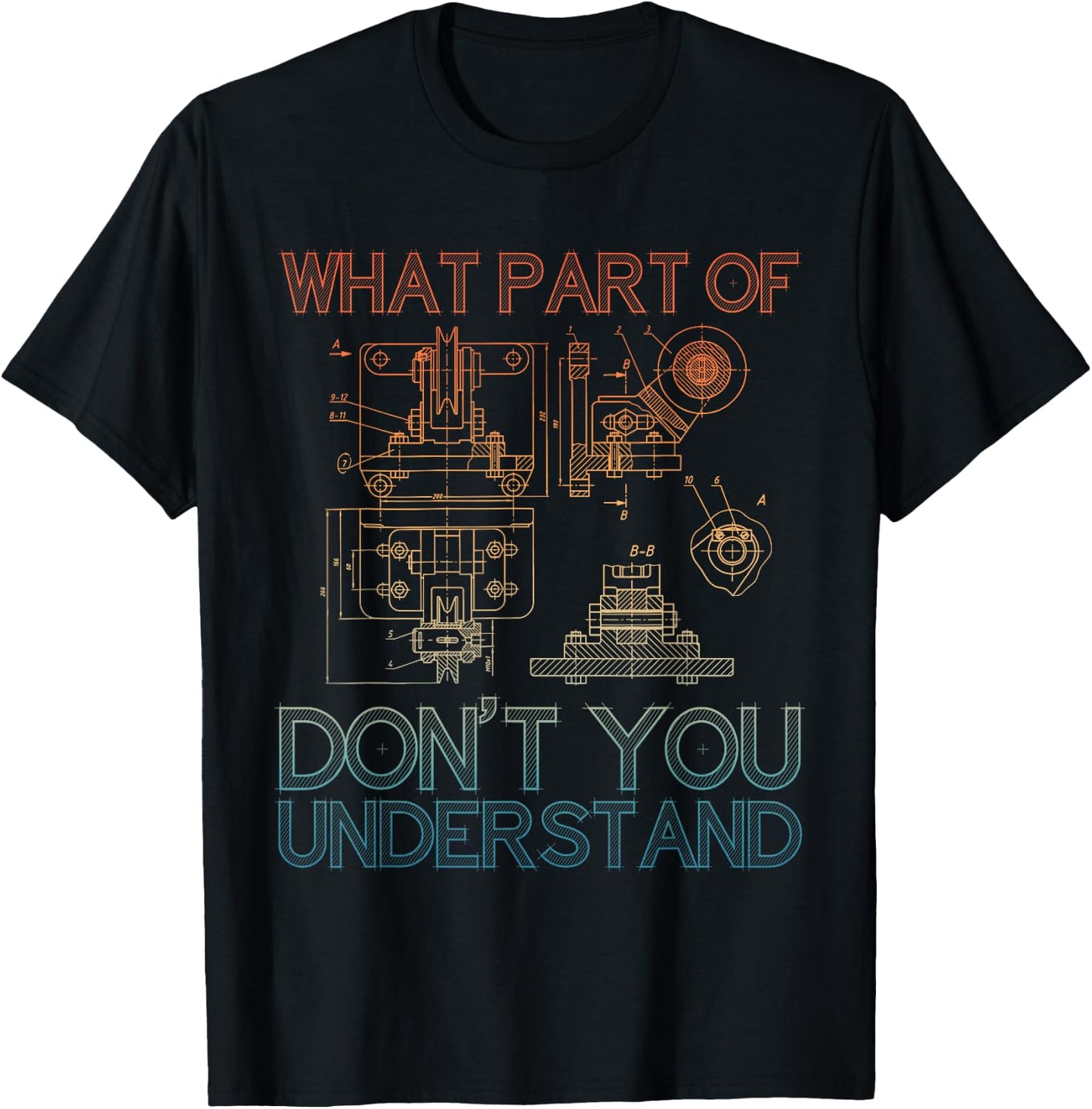 Funny Mechanical Engineering Design For Engineer Men Women T-Shirt - T-Shirt | Black