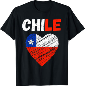 Chile Flag Holiday Chile Heart Chilean Flag T-Shirt - T-Shirt | Black