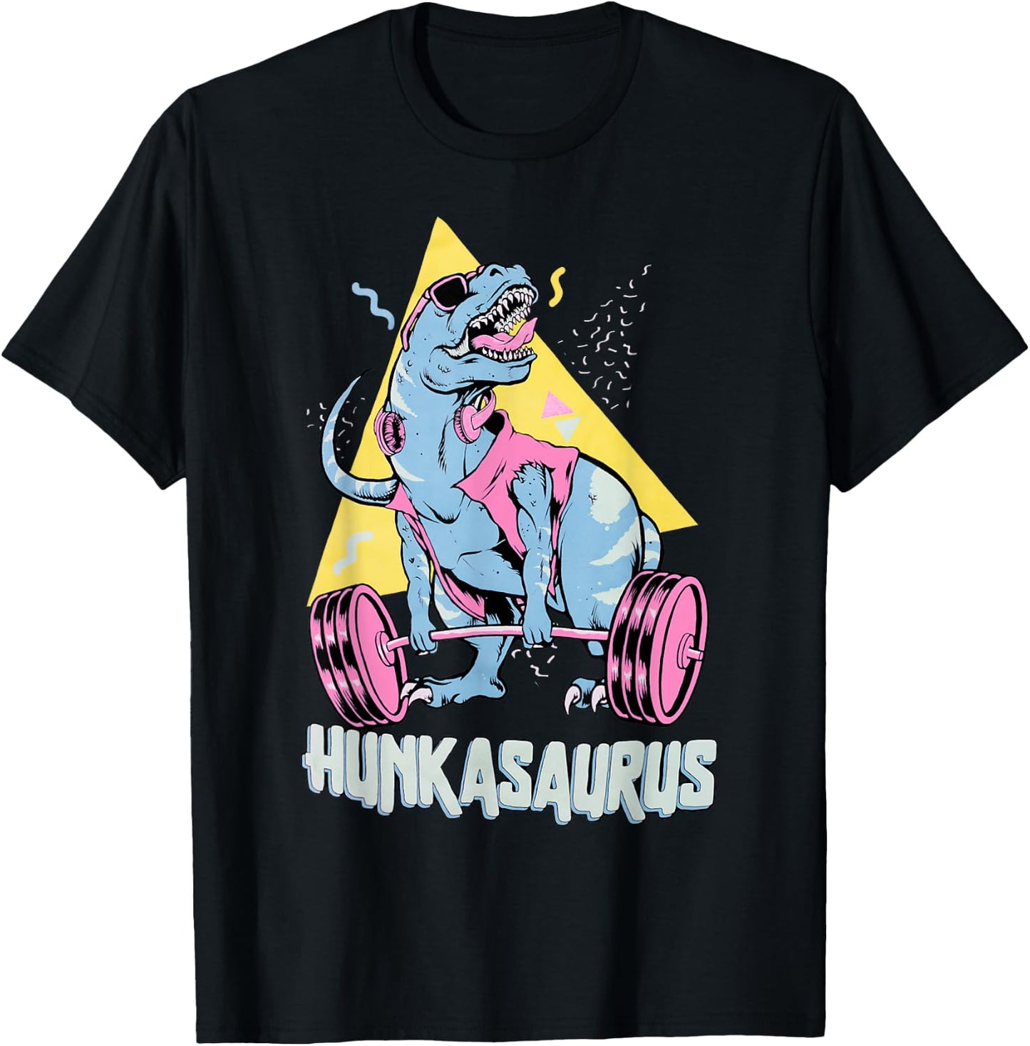 Hunkasaurus T rex Dinosaur Funny Gym & Workout T-Shirt - T-Shirt | Black