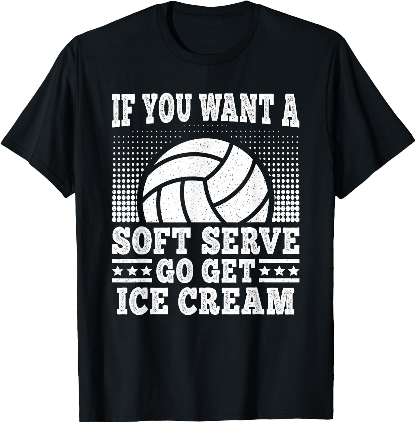 Soft Serve Ice Cream Funny Volleyball Player Men Women Kids T-Shirt - T-Shirt | Black