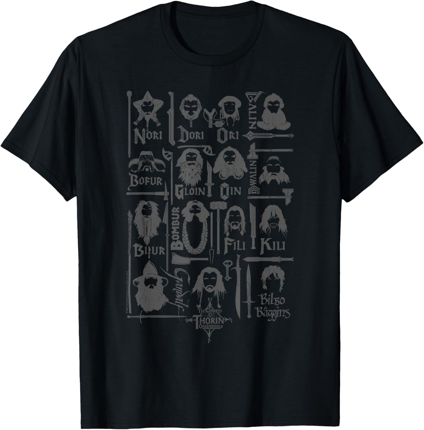 The Hobbit The Company of Thorin Oakenshield T-Shirt - T-Shirt | Black