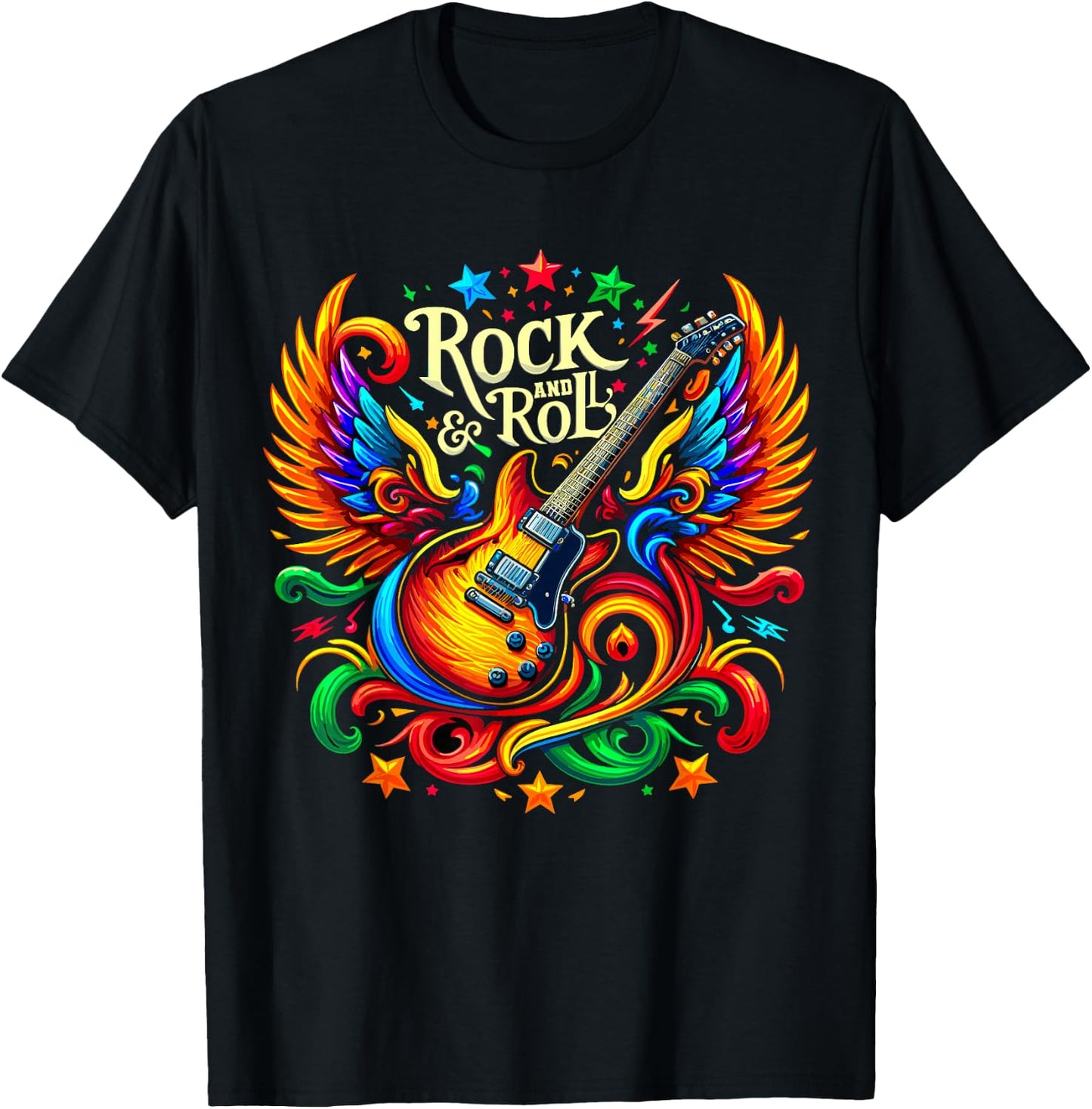 Rock and Roll Electric Guitar Band Guitarist , Small, Black T-Shirt - T-Shirt | Black