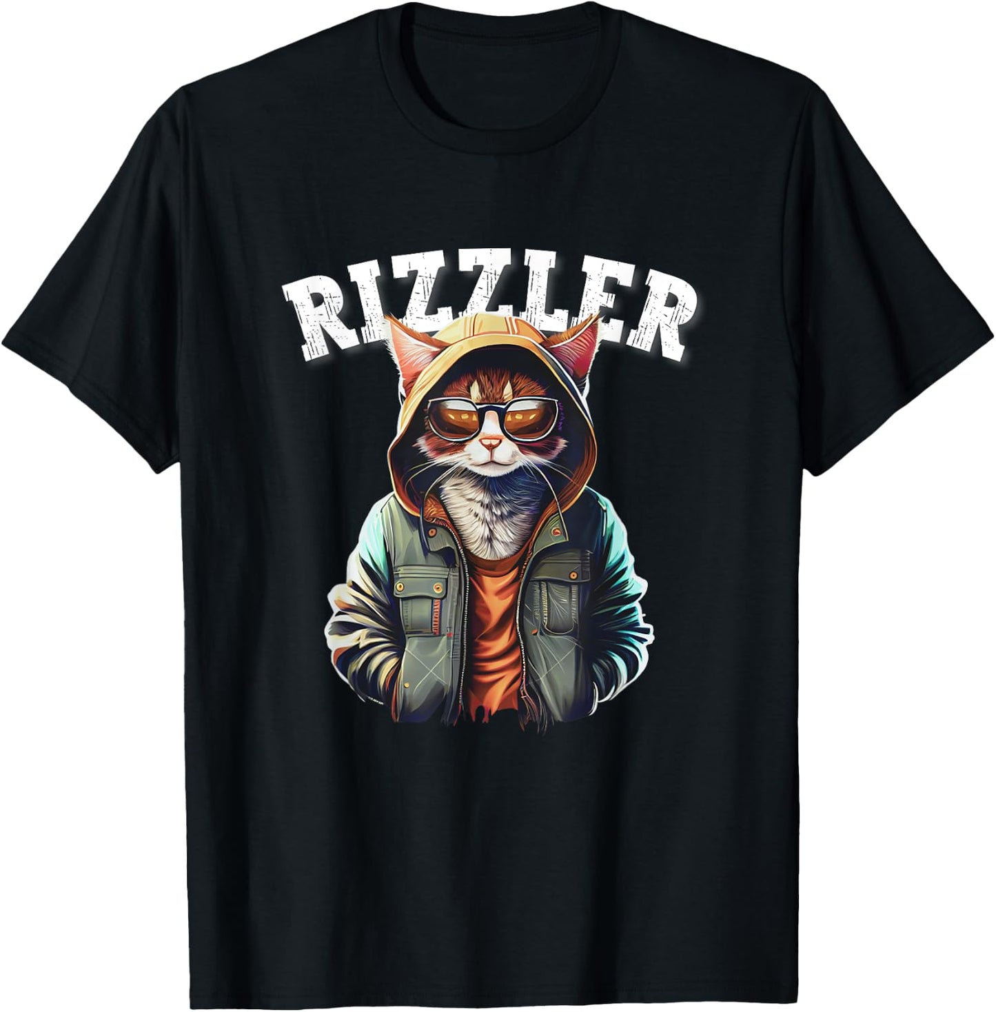 Rizzler Cat Funny W Rizz Meme Rizzler With The Rizz Teen Women Kids T-Shirt - T-Shirt | Black